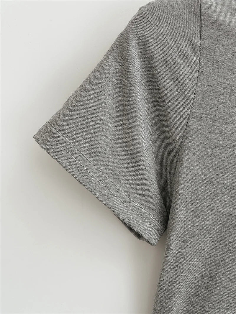 Camiseta Mujer Casual 2024 | T-shirt Slim Fit Manga Corta Sexy Básica Estilo Y2K