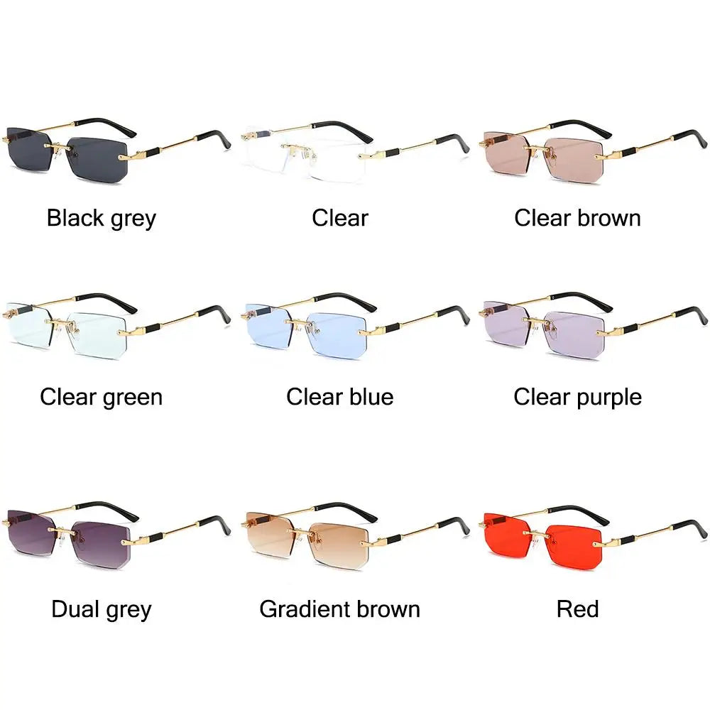 Gafas de Sol Rectangulares Y2K Sin Montura | UV400 Unisex Vintage