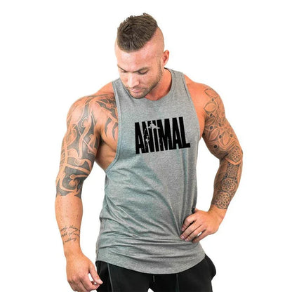 Tank Top de Bodybuilding para Hombre – Camiseta Sin Mangas con Letras y Animales, Gym y Fitness, Verano, Vest T-Shirt Masculina