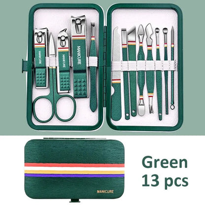 Set de Manicure y Pedicure Portátil 6-18 Piezas Ouriner | Kit de Cuidado Personal con Tijeras de Cejas y Cortauñas