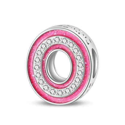 Charm letra alfabeto A-Z con circonias rosas en plata 925 – Abalorio elegante para pulseras tipo Pandora, joyería DIY personalizada