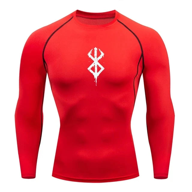 Camiseta Compresiva Anime Berserk Guts para Hombre – Gym, Running y Fitness, Manga Corta, Transpirable y Secado Rápido