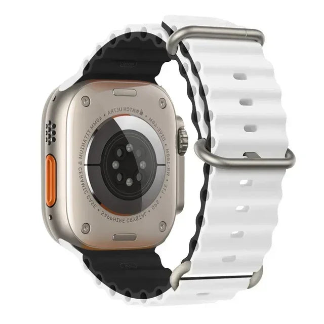 Correa Ocean Band Compatible con Apple Watch | Pulsera Deportiva Ajustable 49mm 45mm 44mm 41mm 40mm Series SE 3 6 7 8 9 10 Ultra