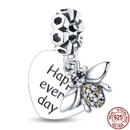 Charm Buho Serie Bee en Plata 925 – Abalorio DIY para Pulseras Originales Mujer