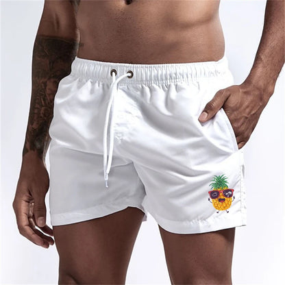 Bañador Hombre Piñas Verano | Shorts Playa Secado Rápido con Bolsillos y Forro – Swimwear Tropical