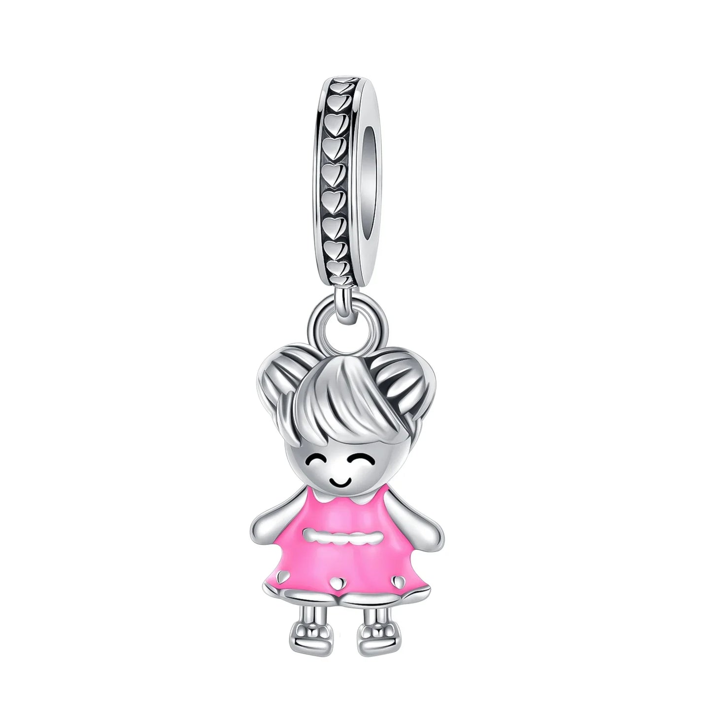 Charm Plata 925 Colgante Rosa Mariposa Corazón Flor Pájaro | Dije Para Pulsera Pandora Compatible
