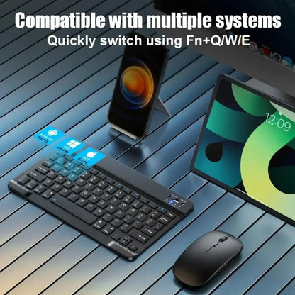 Teclado Bluetooth Universal para iPad, Samsung, Xiaomi y Tablets – Teclado Inalámbrico Portátil 7/10” con Batería Recargable