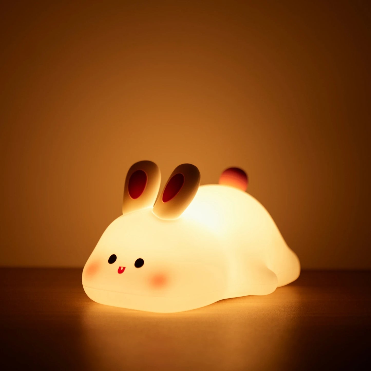 Lámpara de Noche de Silicona LED – Conejo/Zorro, Recargable con Sensor Táctil y Temporizador, Luz Regulable para Dormitorio Infantil