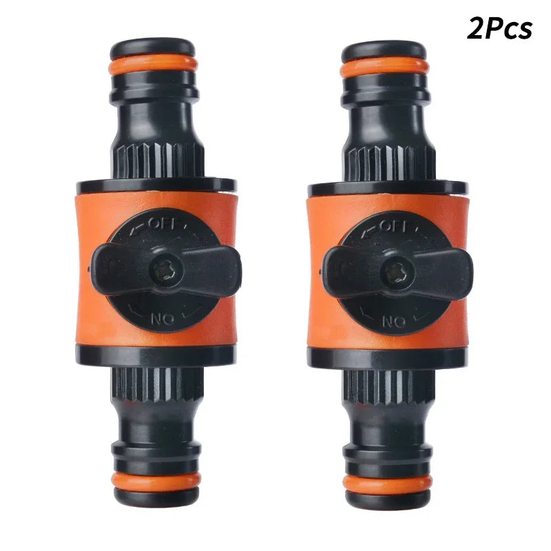 2PCS Válvulas de Cierre para Manguera de Jardín | Conector de Tubería con Interruptor para Riego e Irrigación