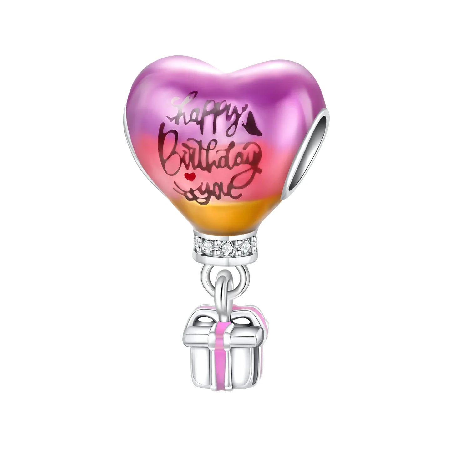 Charm Plata 925 Colgante Rosa Mariposa Corazón Flor Pájaro | Dije Para Pulsera Pandora Compatible