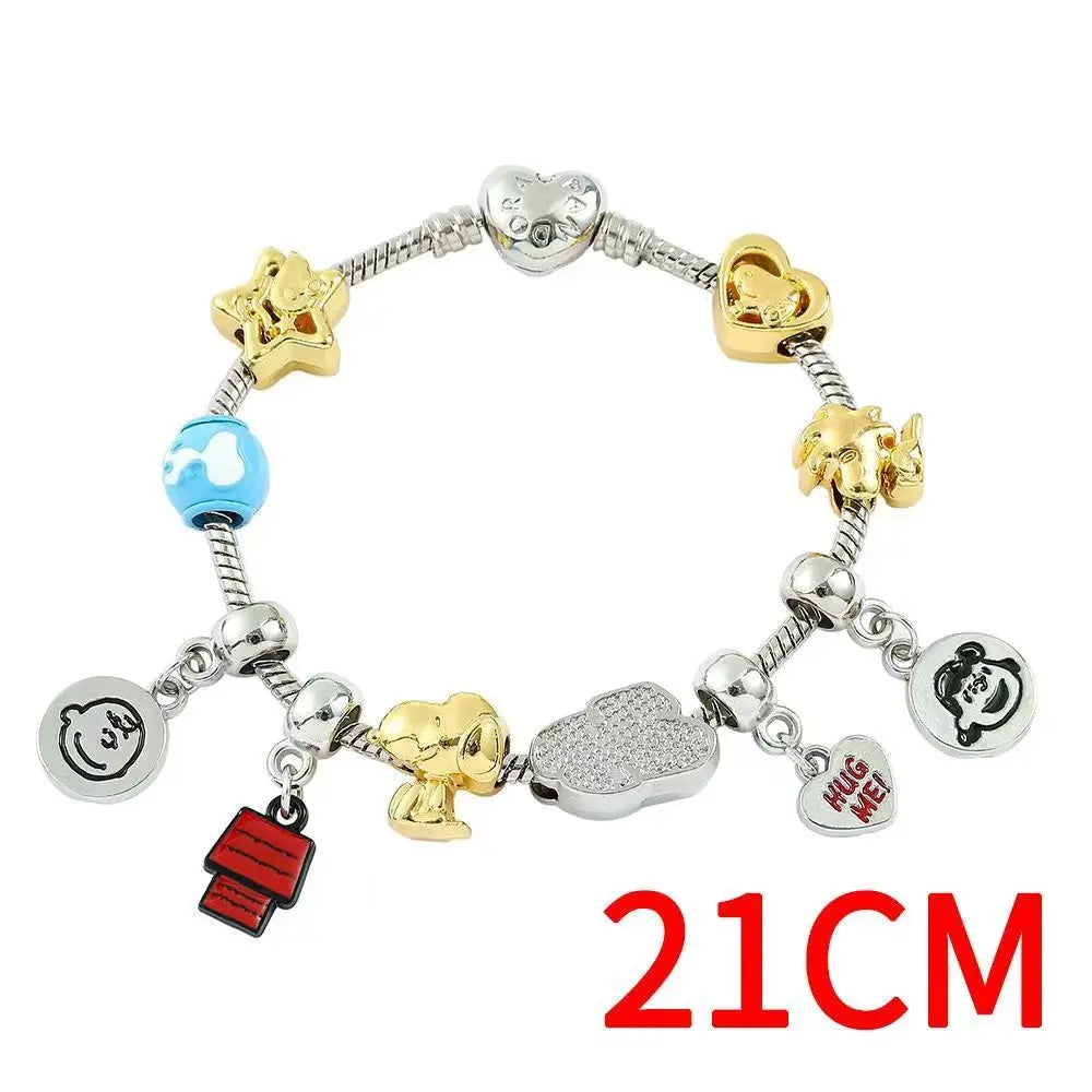 Charm Snoopy de verano – Abalorio de dibujos animados para pulsera tipo Pandora, joyería DIY divertida y cosplay infantil