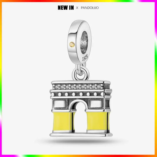 Charm Torre Eiffel plata 925 – Colgante de edificio emblemático para pulsera tipo Pandora mujer