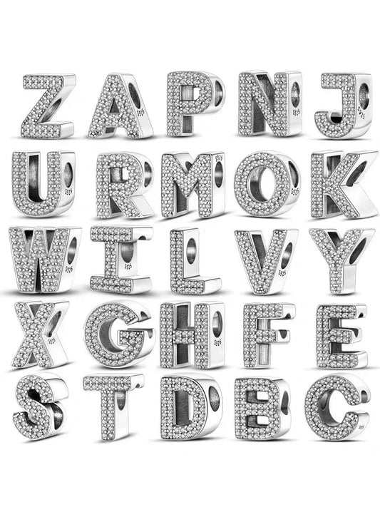 Charm Letras A-Z en Plata 925 – Abalorios DIY para Pulseras Originales Mujer