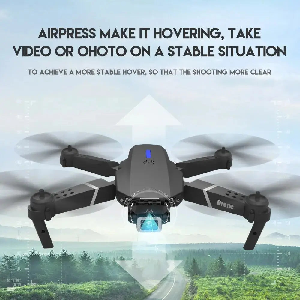 Drone Profesional E88 con Cámara HD 4K – Gran Angular, WiFi FPV, Altura Estable y Diseño Plegable RC