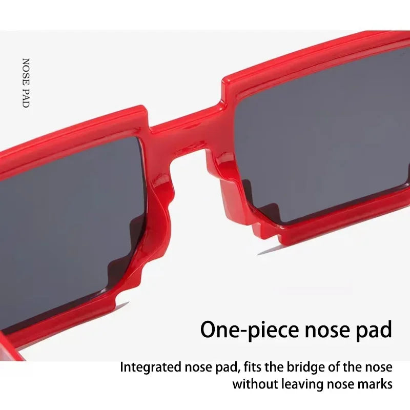 Kids Sunglasses Funny Sun Glasses Cosplay Action Game Toy Square Glasses Pixel Mosaic Очки Thug Life Eyewear Driving Goggles