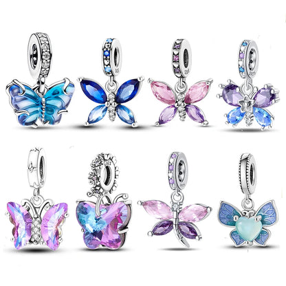 Charm Mariposa de Plata 925 | Dije para Pulsera o Collar 3mm Mujer Joyería Fina