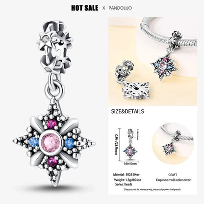 Charm Plata 925 Flor de Loto Retro | Bead Clásico Compatible Pandora Mujer
