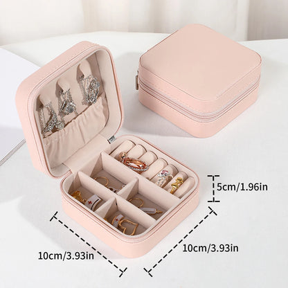 Estuche de Viaje para Joyería | Caja Organizadora de PU Leather | Mini Joyero Portátil para Anillos, Pendientes, Pulseras y Collares