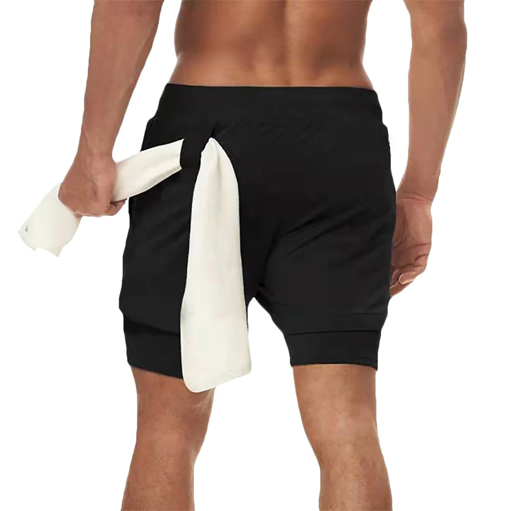Shorts 2 en 1 para Hombre – Pantalones Deportivos de Doble Capa, Gym, Fitness, Running y Entrenamiento, Jogging Shorts Masculinos