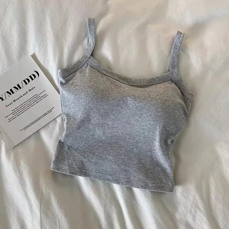 Top Corto Mujer 2025 | Crop Top Sexy Sin Mangas y Lencería Básica