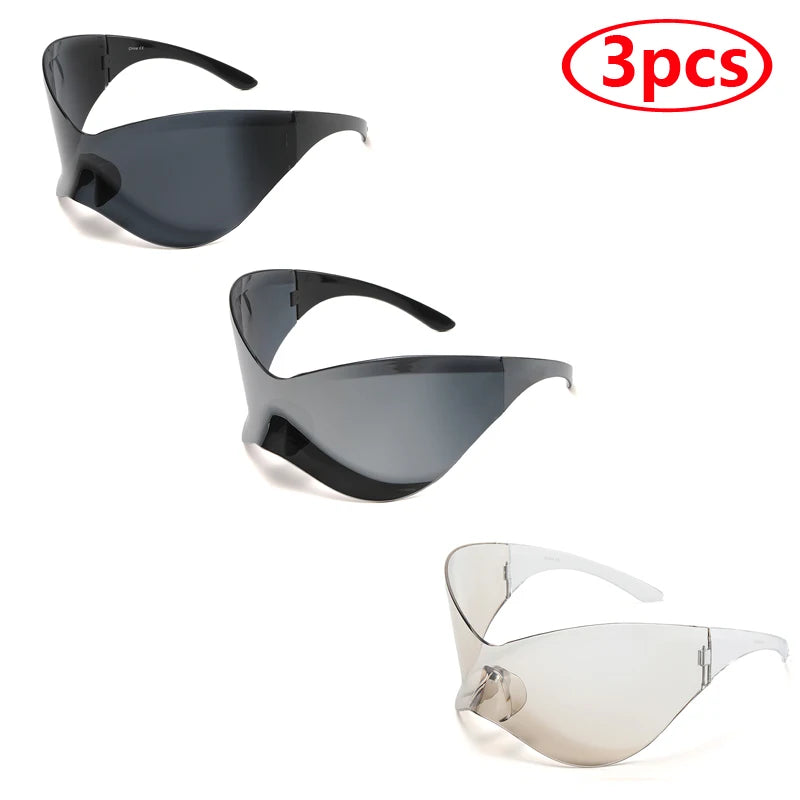 Nuevas Gafas de Sol Oversized Y2K Punk Sin Montura | Unisex Hip Hop Sport One Piece UV400