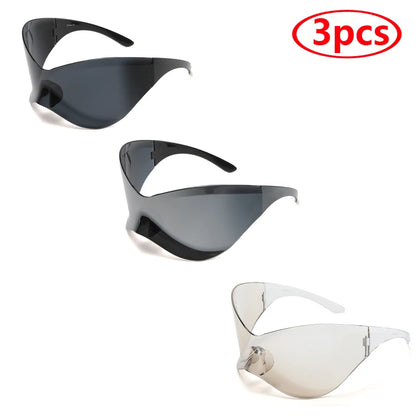 Nuevas Gafas de Sol Oversized Y2K Punk Sin Montura | Unisex Hip Hop Sport One Piece UV400