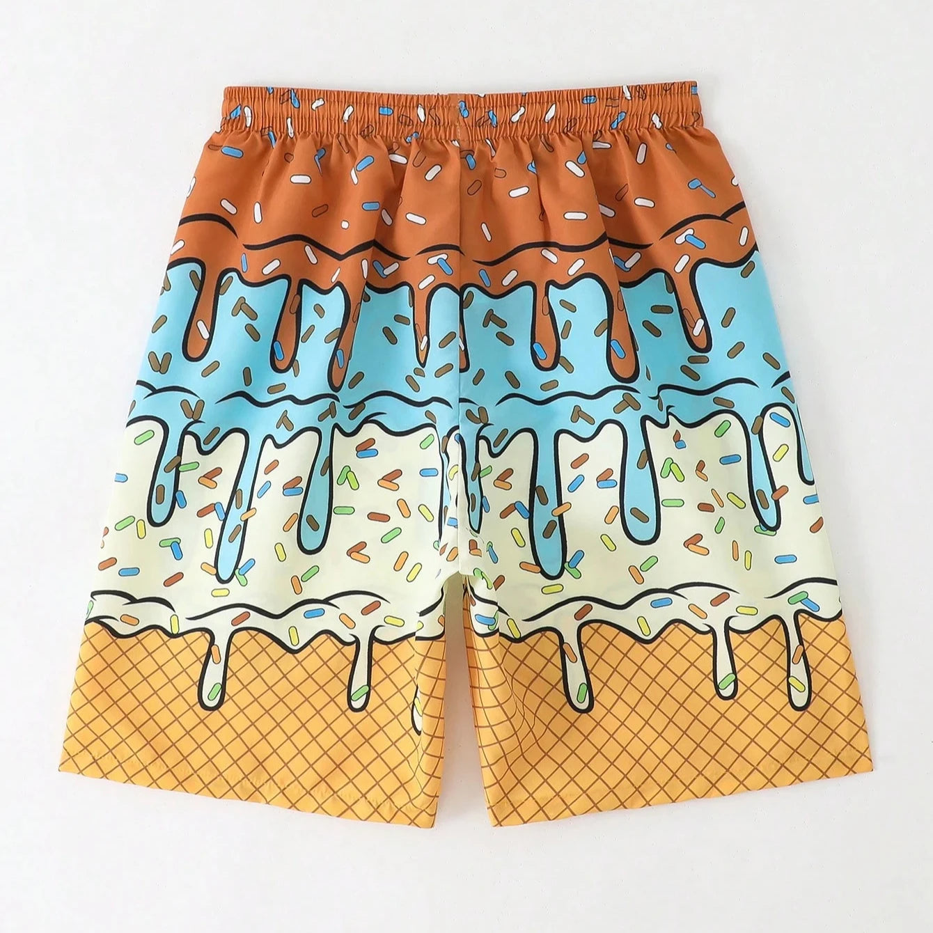 Bañador Hombre Helado 3D | Shorts Playa Y2K Secado Rápido Tallas Grandes – Bermuda Verano