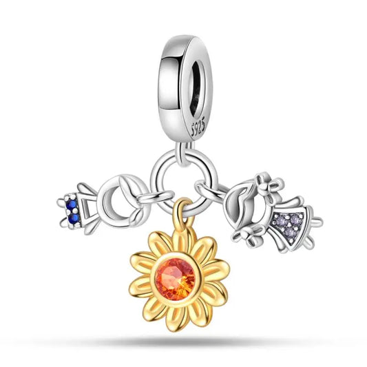 Charm hermana corazón en plata 925 – Compatible Pandora y pulseras 3mm, joyería DIY mujer