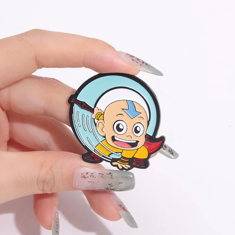 Pins de Dibujos Animados Anime – Broches Esmaltados de Monje Tierno, Chapas Divertidas para Regalo