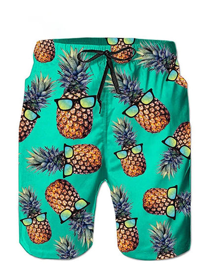 Bañador Hombre Piña Divertida – Shorts de Playa y Surf | Pantaloneta Deportiva Verano Secado Rápido