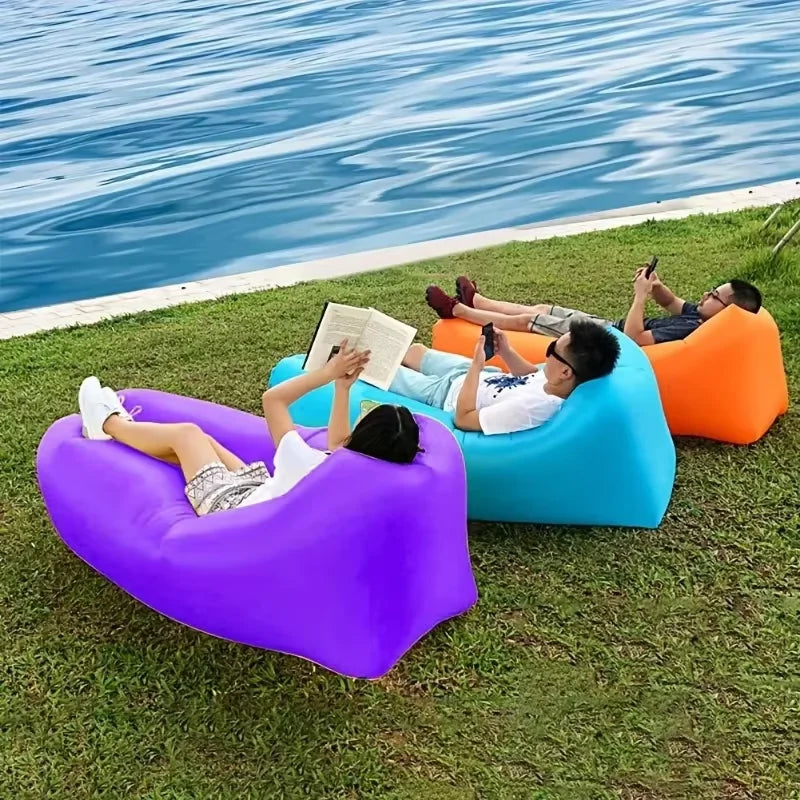 Sofá Inflable Reclinable – Silla Lazy Air Portátil para Camping, Playa y Festivales de Música