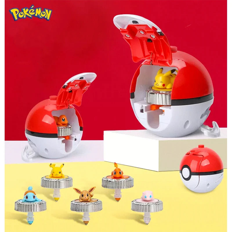 Juguete Pokémon Magic Gyro – Pikachu, Charmander y Poké Ball Giratoria de Combate para Niños