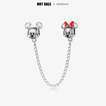 Charm Navideño Disney en Plata 925 – Abalorios Mickey y Minnie para Pulseras Originales Mujer