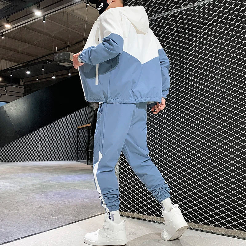 Chándal Hombre 2025 | Conjunto Deportivo 2 Piezas Sudadera con Capucha y Joggers Hip Hop Running