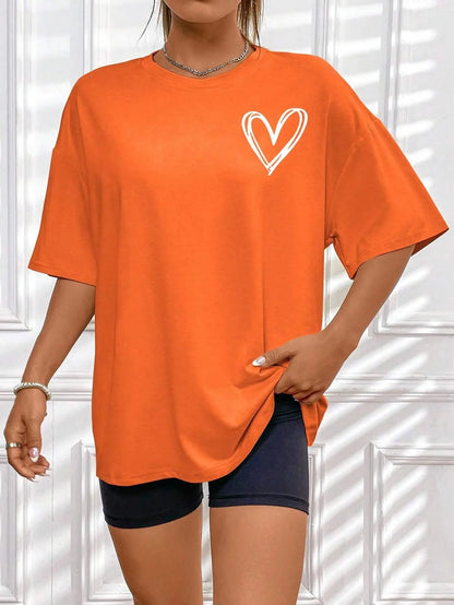 Camiseta Oversize Mujer Verano | Estampado Love Casual Juvenil Streetwear