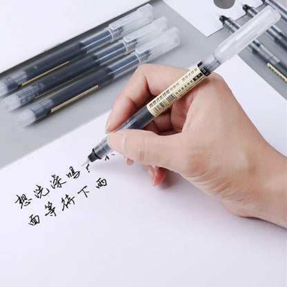 10Pcs High Quality Needle Type Gel Pen Straight Liquid Ballpoint Pens Perfect Kawaii Stationery for School/Office Writing Supply