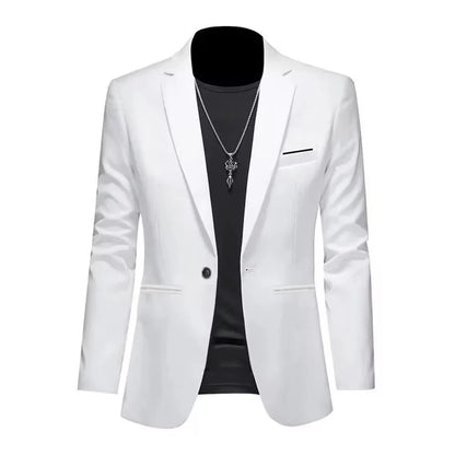 Blazer Casual Slim Fit para Hombre Estilo Boutique Antiarugas de un Botón
