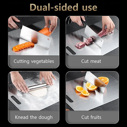 Tabla de Cocina Doble Cara Acero Inoxidable 316 | Tabla de Cortar y Amasar | Antibacteriana y Resistente