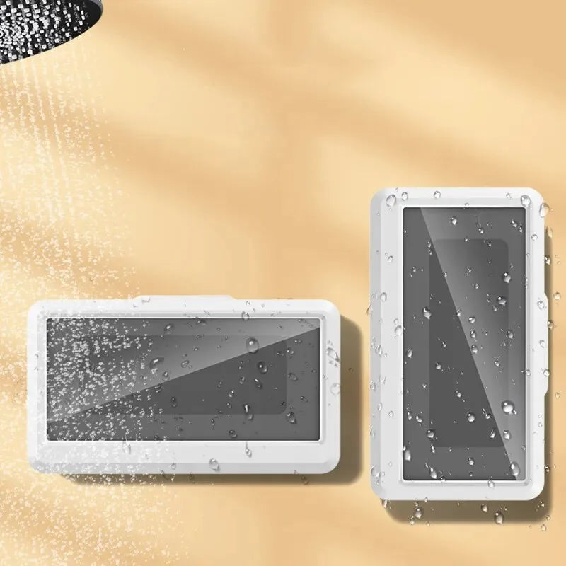 Soporte impermeable para teléfono – Funda de pared con ventosa y pantalla táctil para ducha y baño (hasta 6.8”)