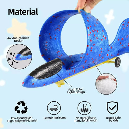 Avión de Espuma con Lanzador Catapulta – Juguete Volador Infantil con Luces LED