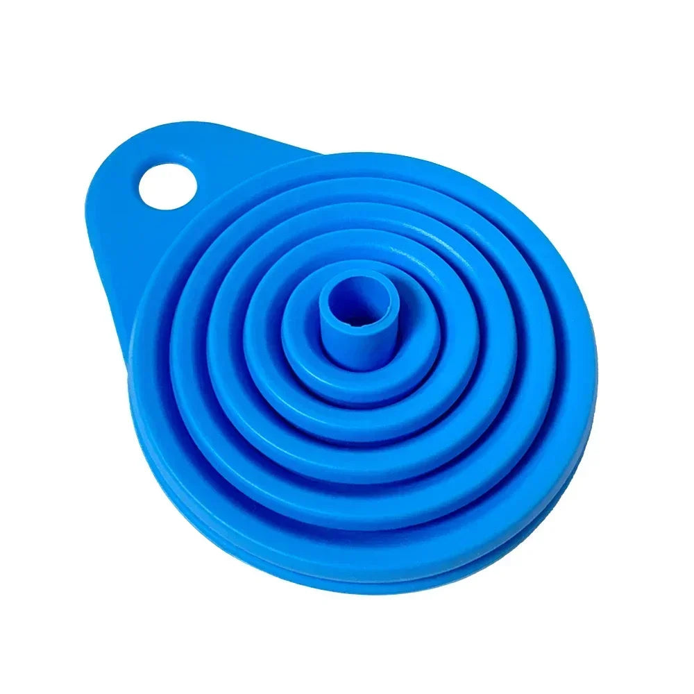 Embudo Plegable de Silicona Universal para Auto | Cambio de Aceite, Gasolina y Líquidos
