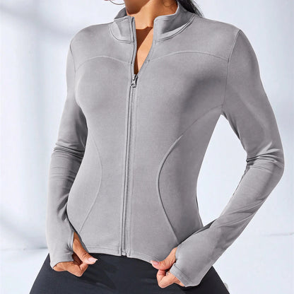 Chaqueta Deportiva Mujer 2024 | Corta con Cremallera Slim Fit Yoga y Fitness