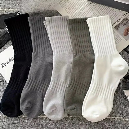5 Pares de Calcetines para Hombre – Moda Vintage Deportiva | Calcetines Cálidos de Otoño e Invierno, Cómodos y Resistentes