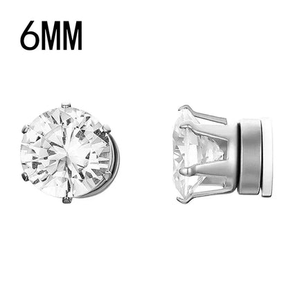 Pendientes Magnéticos de Cristal Unisex | Aros Punk con Zirconia | Joyería sin Perforación para Hombres y Mujeres