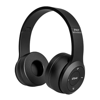 Auriculares P47 Bluetooth 5.0 – Diadema Plegable Inalámbrica con Micrófono, Compatibles iPhone/Android, Diseño Deportivo