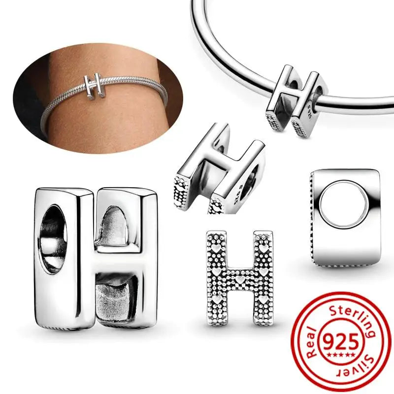 Charm Letras A–Z Plata 925 | Alfabeto Completo | Compatible Pandora Pulseras DIY