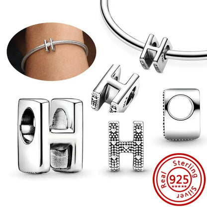 Charm Letras A–Z Plata 925 | Alfabeto Completo | Compatible Pandora Pulseras DIY