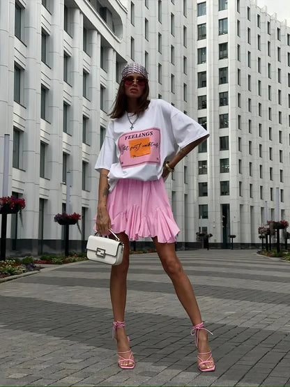 Falda Mini Blanca Mujer 2025 | Falda Vintage de Tenis con Volantes y Cintura Alta