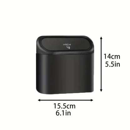 1PC Leak-Proof Small Car Trash Can with Lid Mini Garbage Can with 60/300 Disposable Bags for Vehicle Interior Organization