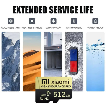 Xiaomi Micro SD TF Card 128GB 256GB 512GB 1TB 2TB – Tarjeta de Memoria de Alta Velocidad con Adaptador